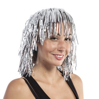 Perruque disco argent