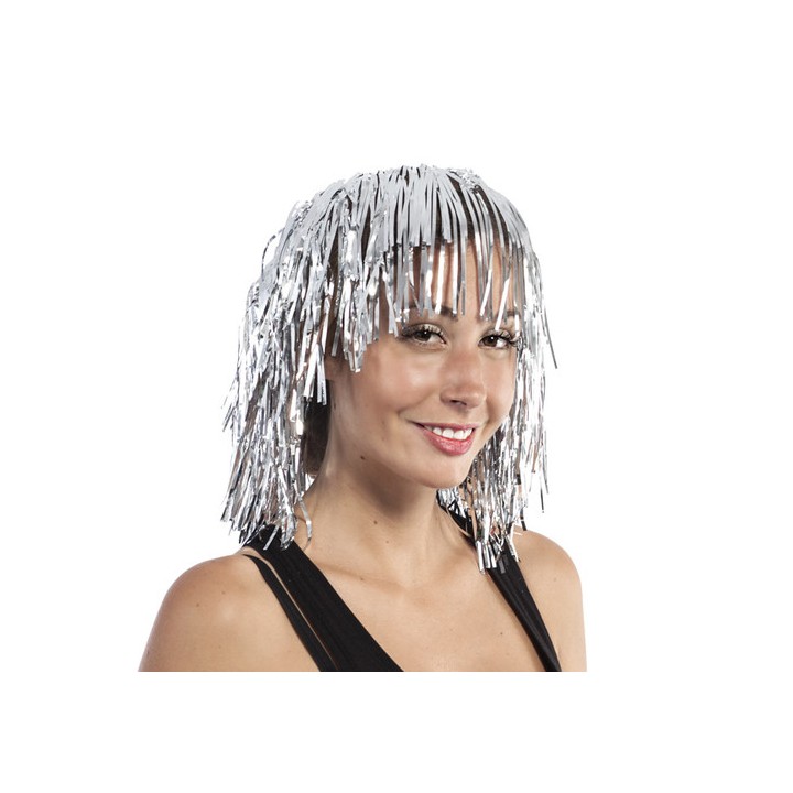 Perruque disco argent