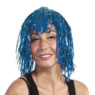 Perruque disco bleue