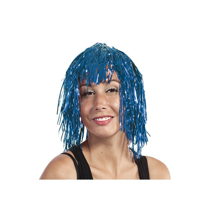 Perruque disco bleue