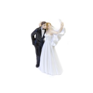 Figurine couple mariés selfie - accessoires mariage - articles de fête
