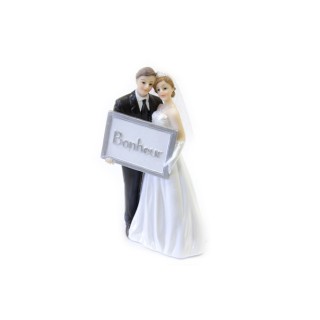 Figurine couple mariés bonheur - accessoires mariage - articles de fête