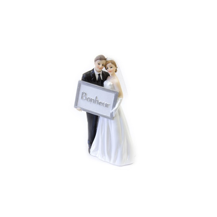 Figurine couple mariés bonheur - accessoires mariage - articles de fête