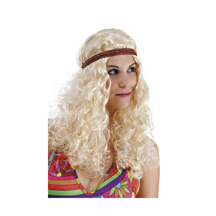 Perruque hippie blonde