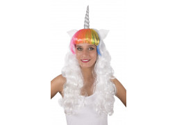 Perruque licorne blanche