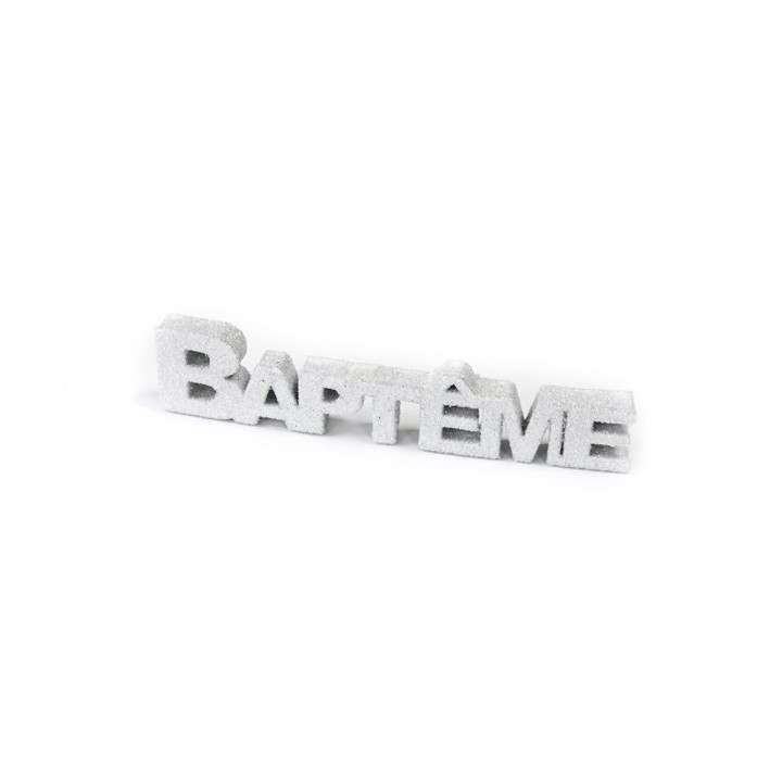 Mot Baptême blanc - Baptême - Décoration de table