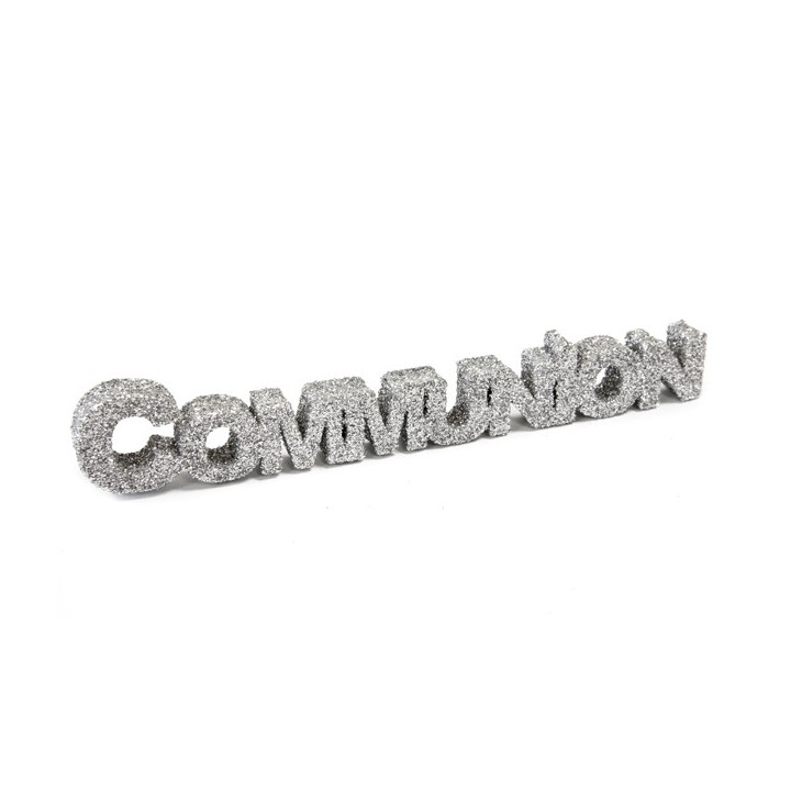 Mot Communion argent - Communion - Décoration de table