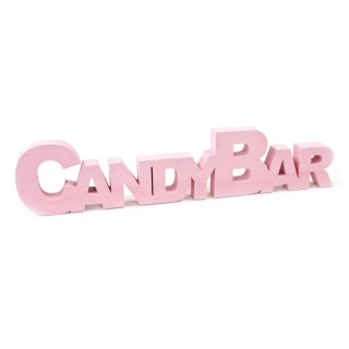 Mot Candy bar rose - Candy bar - Décoration de table