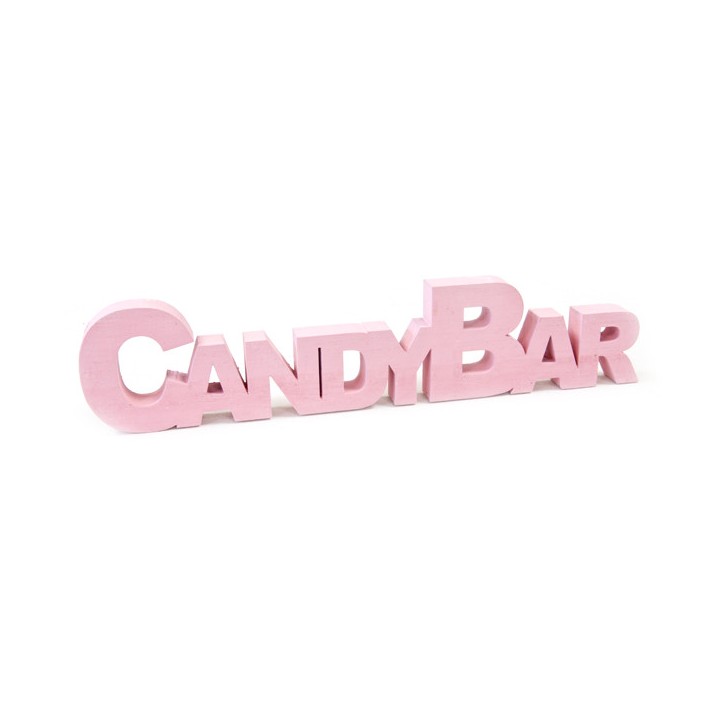 Mot Candy bar rose - Candy bar - Décoration de table
