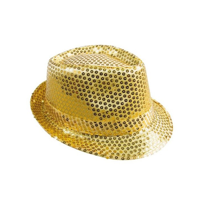 Chapeau borsalino sequin or