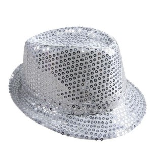 Chapeau borsalino sequin argent