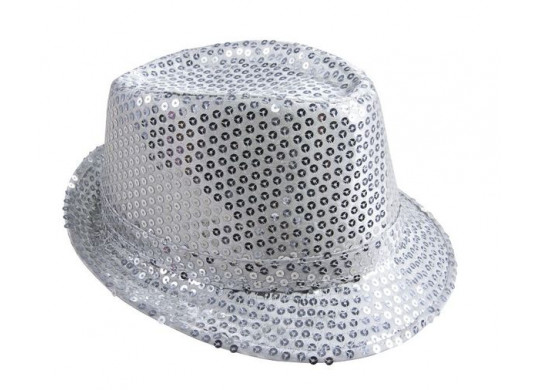 Chapeau borsalino sequin argent