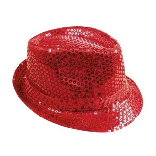 Chapeau borsalino sequin rouge