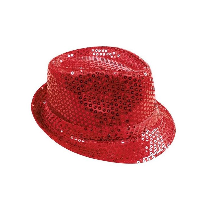 Chapeau borsalino sequin rouge