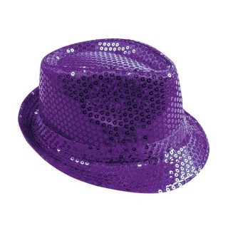 Chapeau borsalino sequin violet