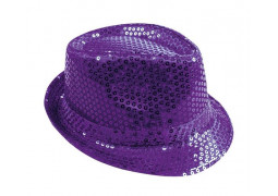 Chapeau borsalino sequin violet