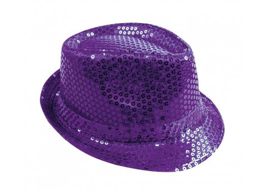 Chapeau borsalino sequin violet