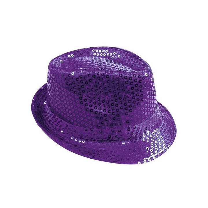 Chapeau borsalino sequin violet