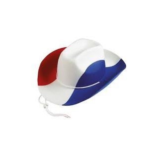 Chapeau cow-boy bleu/blanc/rouge