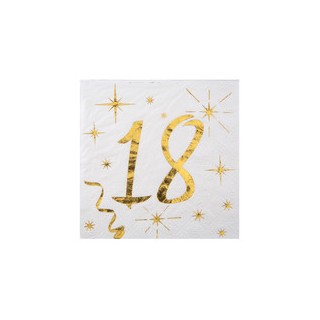 Serviettes cocktail anniversaire âge doré - Décoration table