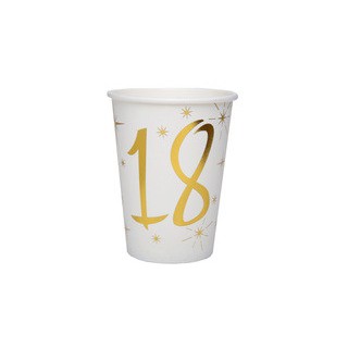 Gobelets anniversaire chiffres dorés - Décoration table