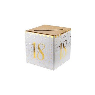 Tirelire anniversaire blanche 20 cm - Décoration table
