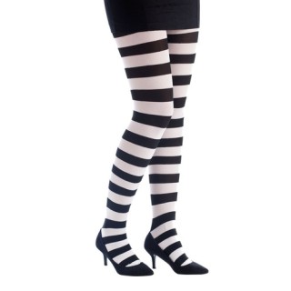 Collant rayé noir/blanc