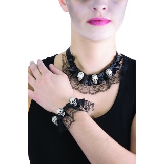Collier et bracelet tête de mort