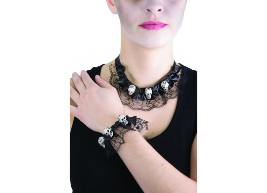 Collier et bracelet tête de mort