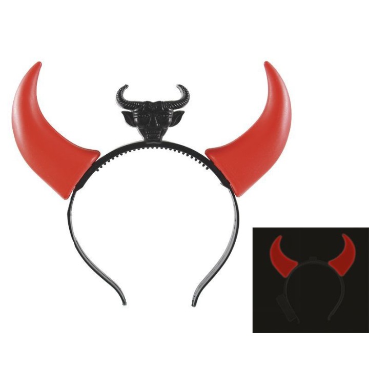 Serre tête diable lumineux - Accessoires - Halloween
