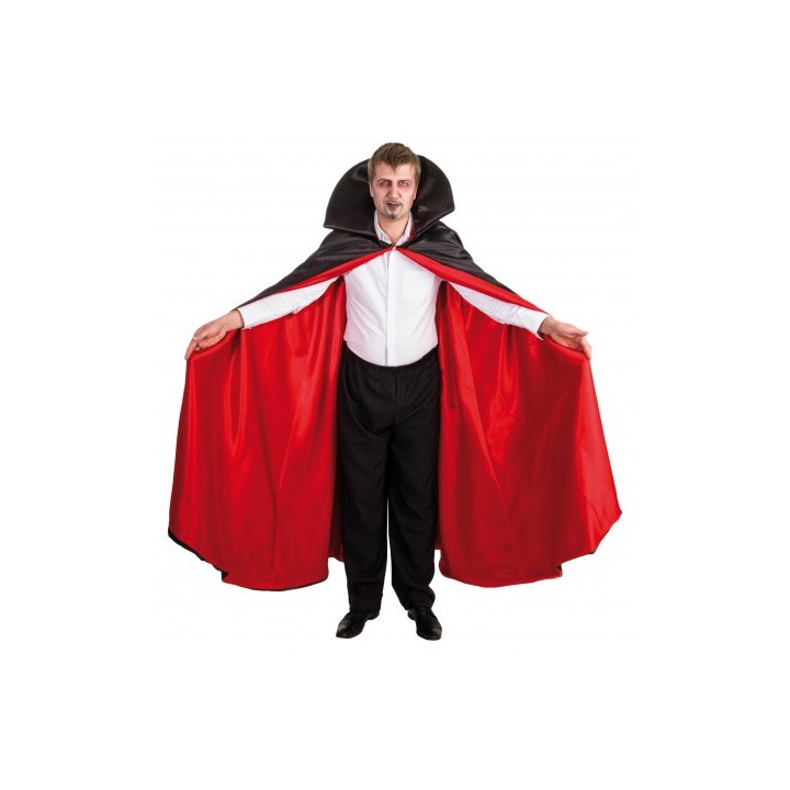 Cape adulte tissu rouge et noire