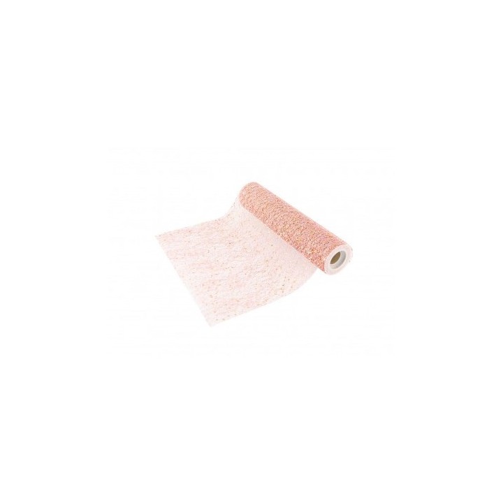 Chemin de table glitter rose or