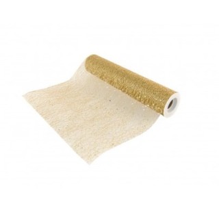 Chemin de table glitter or