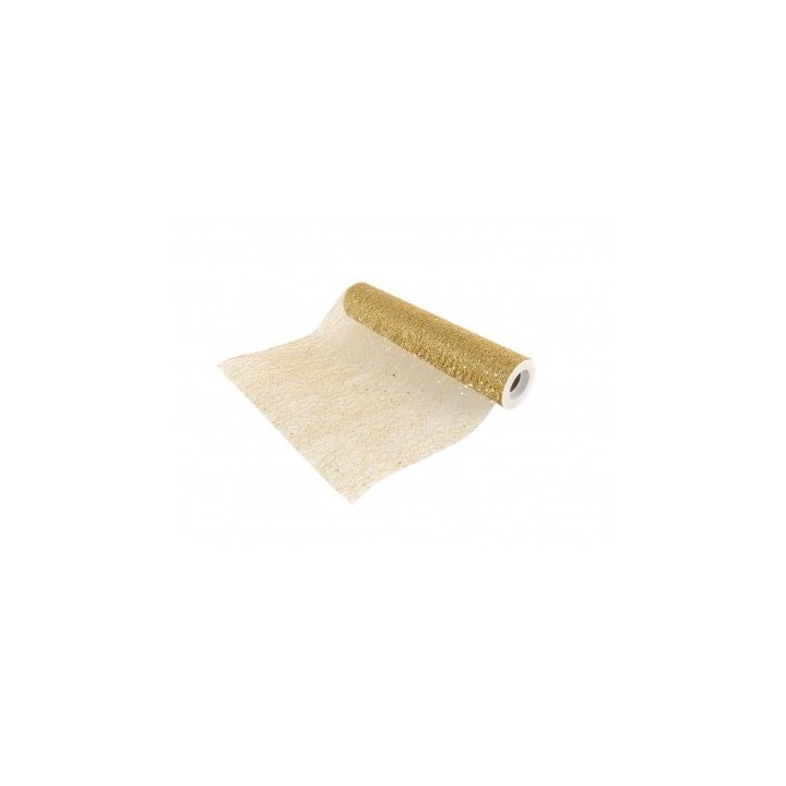Chemin de table glitter or