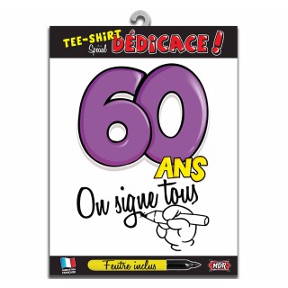 T-shirt à dédicacer 60 ans - anniversaire - Article de Fête