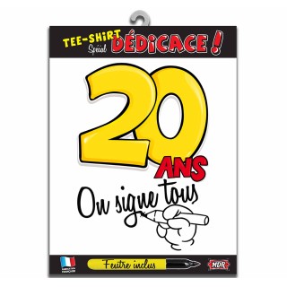 T-shirt à dédicacer 20 ans - anniversaire - Article de Fête
