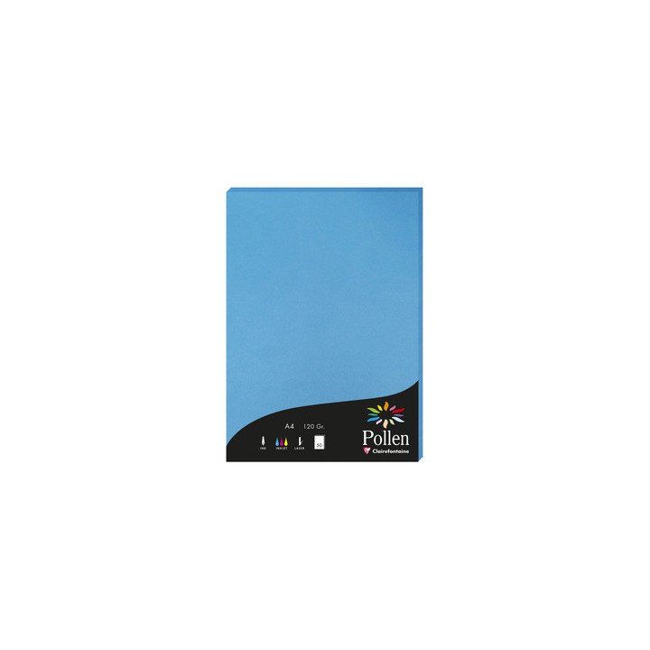 Papier A4 bleu turquoise 120gr par 50
