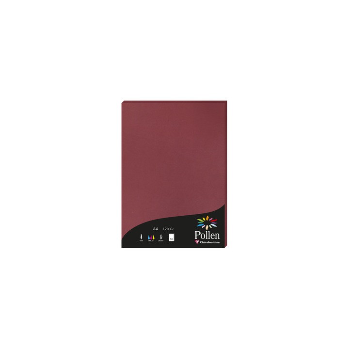 Papier A4 bordeaux 120gr par 50