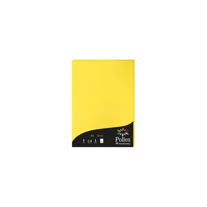 Papier A4 jaune soleil 120gr par 50
