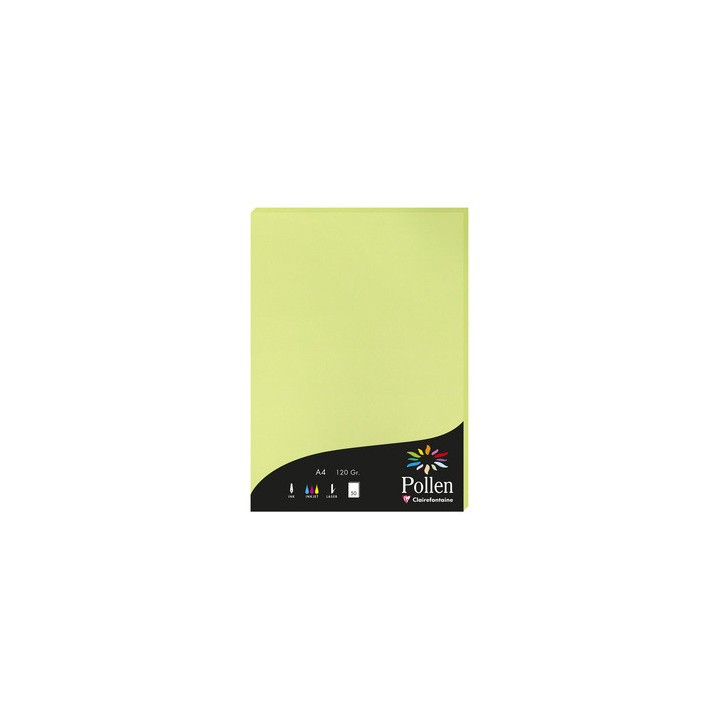 Papier A4 vert bourgeon 120gr par 50