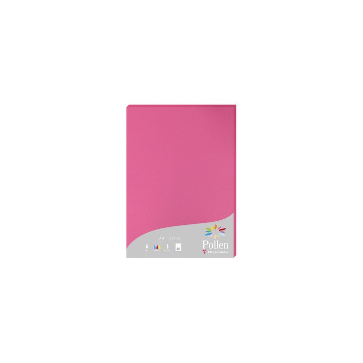 Papier A4 fuschia 210gr par 25