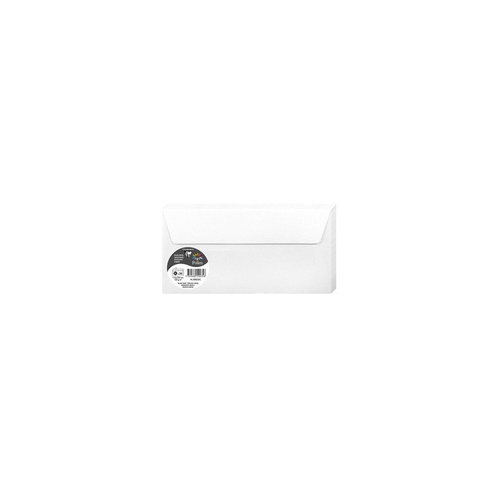 Enveloppes 11x22cms Blanches irisées par 20