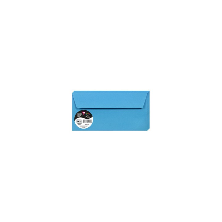 Enveloppes 11x22cms bleu turquoise par 20