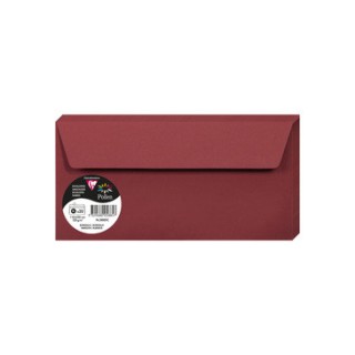 Enveloppes 11x22cms bordeaux par 20