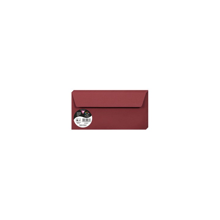 Enveloppes 11x22cms bordeaux par 20