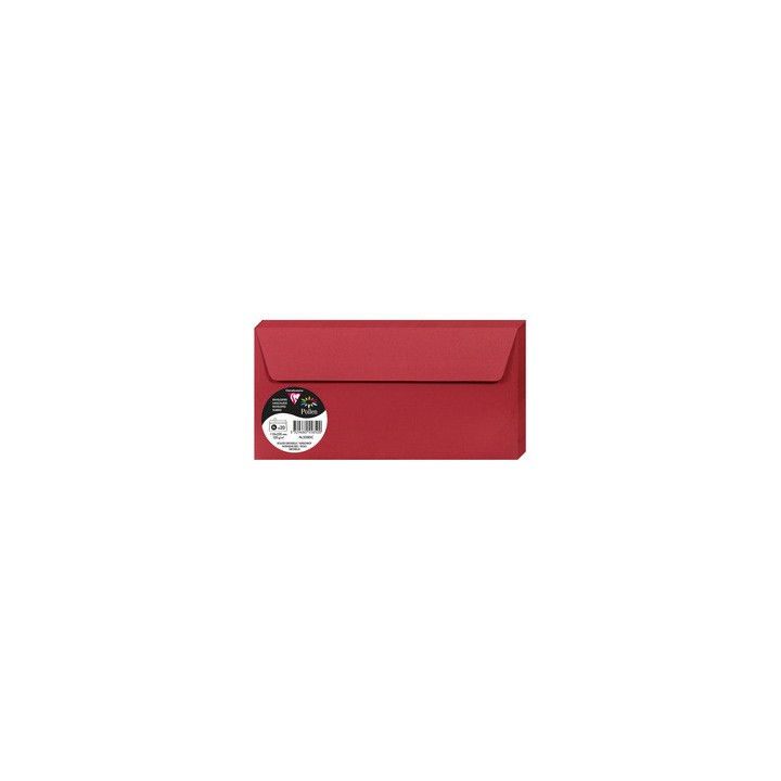 Enveloppes 11x22cms rouge par 20