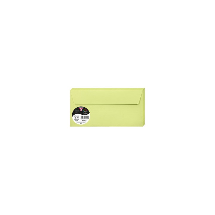 Enveloppes 11x22cms vert bourgeon par 20