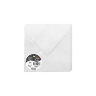 Enveloppes 16,5x16,5cms blanches irisées par 20