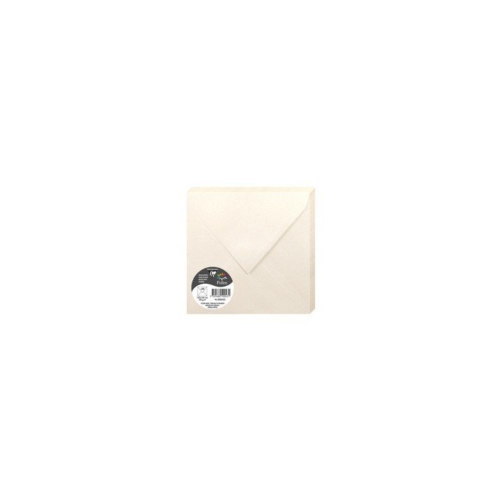 Enveloppes 16,5x16,5cms ivoire irisé par 20
