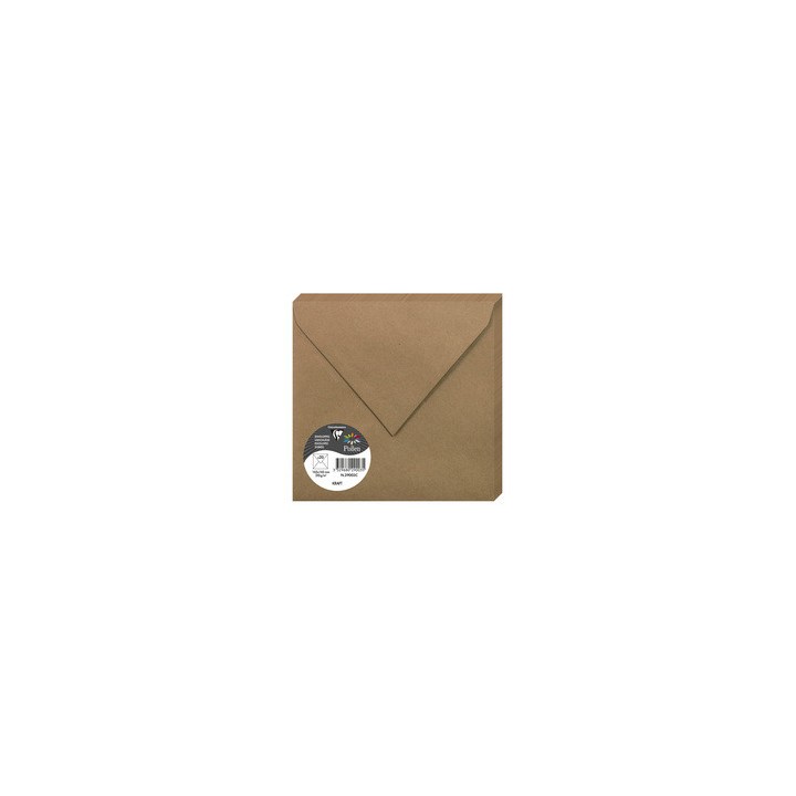 Enveloppes 16,5x16,5cms kraft par 20
